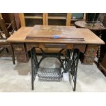 A Singer treadle sewing machine