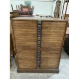 A 19th century pine plans chest in two parts, each part with twelve drawers. 36' w x 38' h