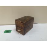 An early 19th century straw-work box with drawer. 3½' long