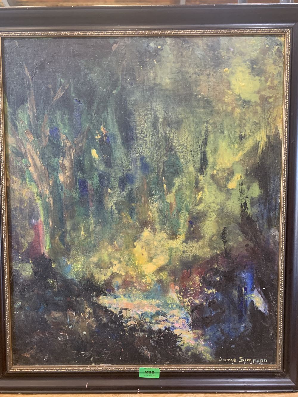 JAMIE SIMPSON. BRITISH 20TH CENTURY An abstract study. Signed. Oil on board 24' x 20'