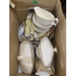 A box of Royal Worcester Gold Concord dinnerware