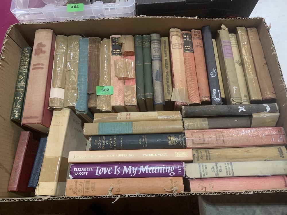 Three boxes of books