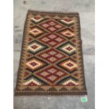 A Maimana Kilim rug. 0.89m x 0.62m