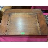 A 19th century mahogany writing box, the sloping fall enclosing a fitted interior. 23' wide