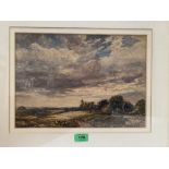 JOHN KEELEY; R.B.S.A; BRITISH 1849-1930 An extensive landscape. Signed. Watercolour 10' x 14'