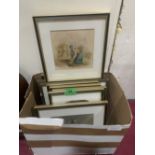 Ten framed Baxter prints