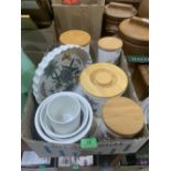 A quantity of Portmeirion storage jars etc.