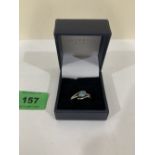 A topaz ring. In gold marked 375. 2g gross. Size N