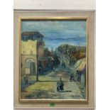 20TH CENTURY SCHOOL An eastern street scene. Indistinctly signed. Oil on canvas 23½' x 19½'