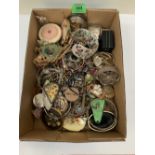 A box of costume jewellery, the lot to include a silver trinket box (A.F.)