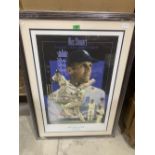 A print of the England cricketer Alec Stewart. Signed by Stewart 32' x 21'