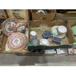 Three boxes of ceramics and glassware