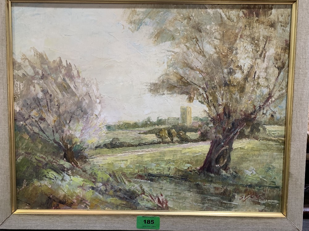 SIDNEY BARKER. BRITISH 20TH CENTURY Shelford Church. Signed, dated 1974 and inscribed on label