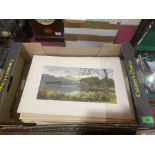 A box of photographic and other prints