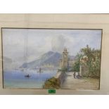 EDWIN ST. JOHN (FRANK CATANO). BRITISH 1878-1961 An Italian lake scene. Signed. Watercolour 13' x