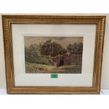 HENRY (HARRY) BAKER. BRITISH 1848-1875 Castle ruins. Signed. Watercolour 7½' x 11¾'