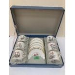 A boxed Royal Worcester set of six coffee cans and saucers