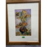 J. FERSHIK. CZECHOSLOVAKIAN 20TH CENTURY Sunflowers in a jug. Signed. Oil on board 13½' x 8'