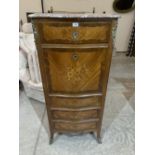 A late 19th century secretaire à abbatant in kingwood and other woods; marquetry inlaid with