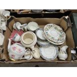 Three boxes of teaware and other ceramics