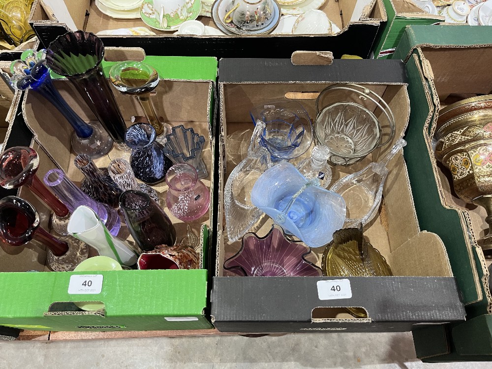 Two boxes of glassware