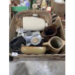 Two boxes of studio pottery