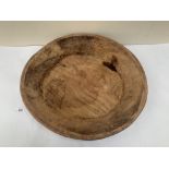 A dug-out treen bowl. 19' diam.