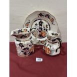 Two Mason's Mandarin pattern jugs and a plate