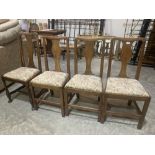 Four 19th century joined oak splat back country chairs