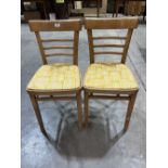 A pair of 1950s Yugoslavian beechwood kitchen chairs