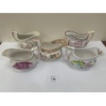 Five early 19th century cream jugs