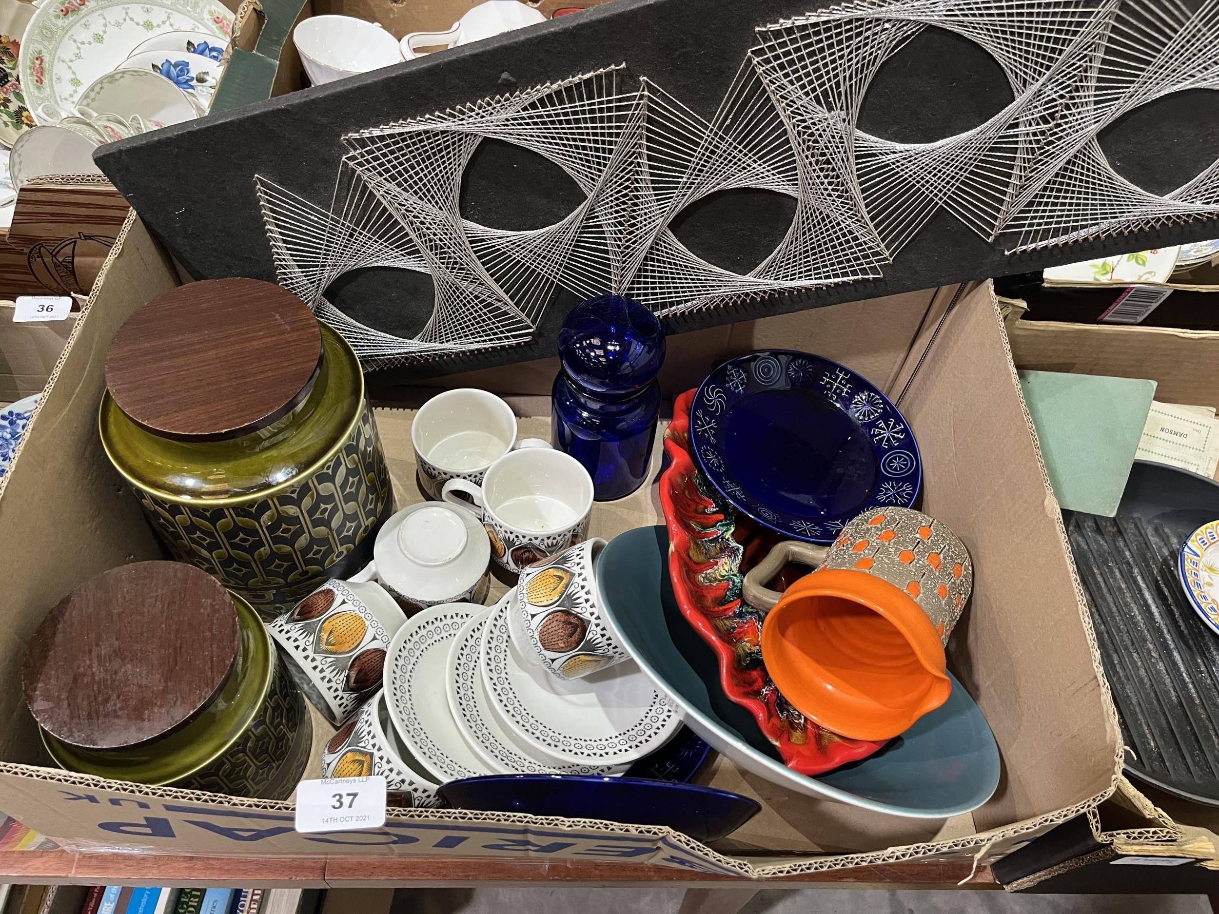 Two boxes of kitchenware, other ceramics and a nail art picture - Image 2 of 2