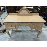 A painted dressing table with three drawers on square cabriole legs. 52' wide