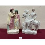 Two Staffordshire figures, Prodigals Return (A.F.) and Duke of Cambridge. 14' high