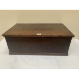 An 18th century oak bible chest. 25' wide