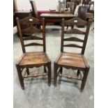 Two 19th century ladderback 'clisset' chairs