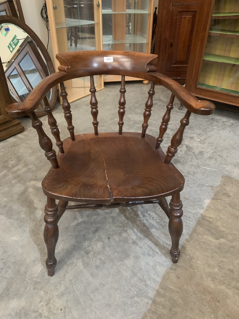 A 19th century smoker's bow elbow chair