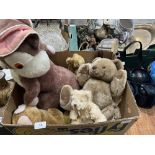 A Merrythough rabbit and other soft toys