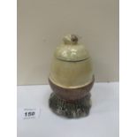 A 19th century majolica pot and cover in the form of an acorn. 5' high