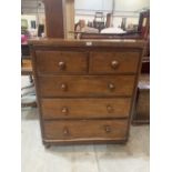 A Victorian chest of two short over three long drawers. 38' wide. Distressed