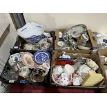 Four boxes of ceramics and sundries