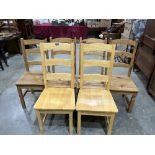 A set of four and a pair of ladderback kitchen chairs