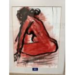 NAN FRANKEL. BRITISH 1921-2000 Nude study. Signed. Watercolour on paper 15' x 11½'