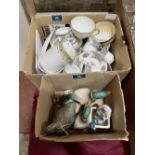 Two boxes of ceramics