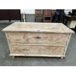 A continental pine chest on bracket feet, the interior with a till. 47' wide. 19th century