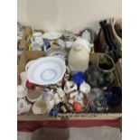 Four boxes of ceramics and sundries