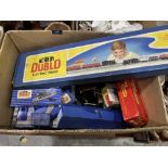 A box of Horny 'OO' model railway, to include a boxed set 0-6-2 Tank Goods Train, power control unit