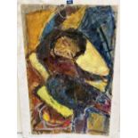 NAN FRANKEL. BRITISH 1921-2000 A figure study. Signed twice and dated '94. Oil and other media on