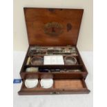 A Victorian Reeves & Sons mahogany paintbox with drawer. 11½' wide