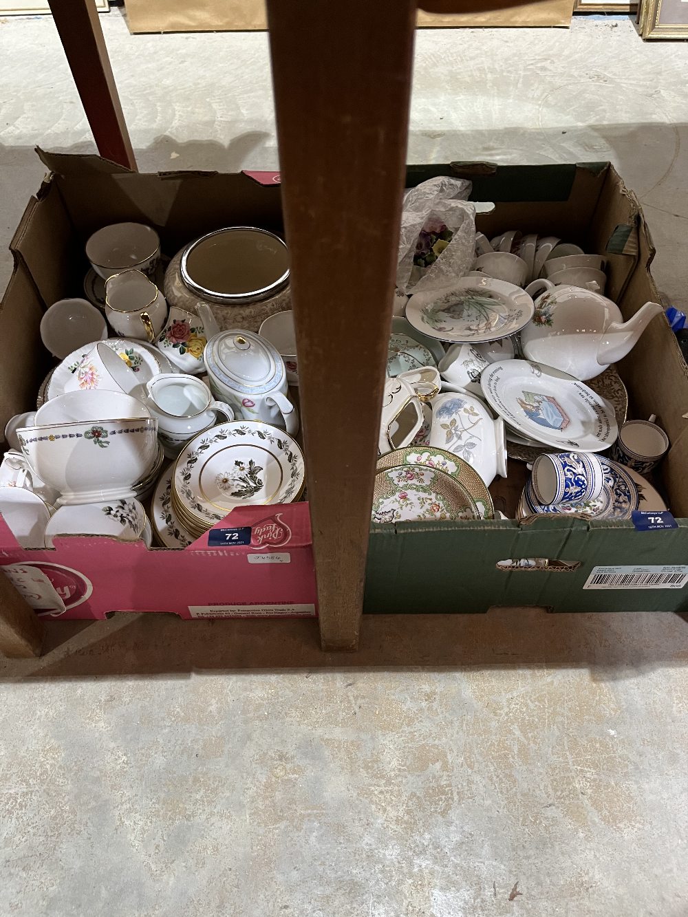 Four boxes of teaware